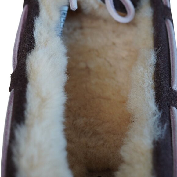 UGG Sheepskin Dakota Moccasin‎ Slippers Womens Size 10 Brown/Pink Slip-On - Picture 6 of 8